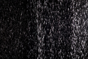 rain and water drops on a black background