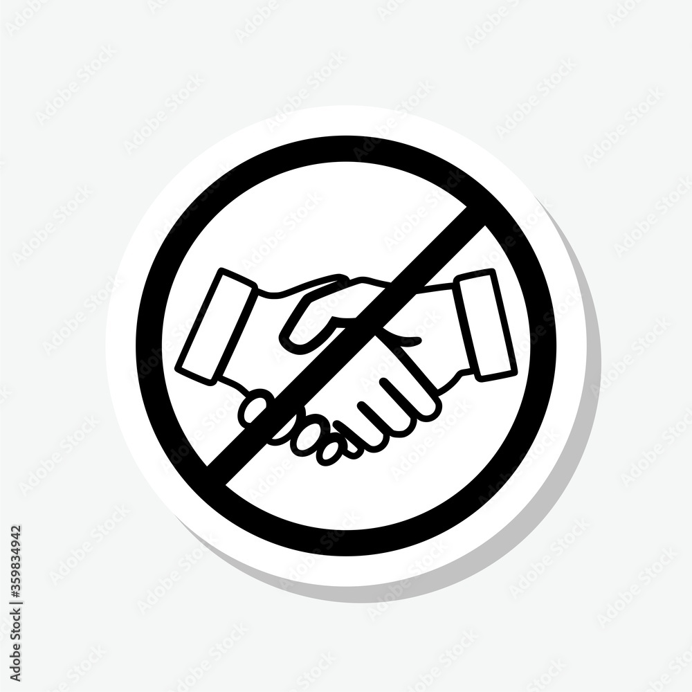 Poster Avoid handshakes sticker icon isolated on gray background