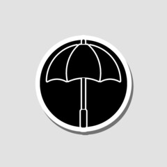 Umbrella sticker icon isolated on gray background