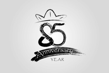 85 year anniversary chalk, ink Marker Pen Style, years, jubilee, greeting card. Birthday invitation sign  Vector