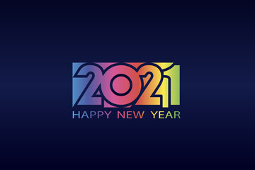 2021, new year, elegant vector illustration, logo numbers 2021