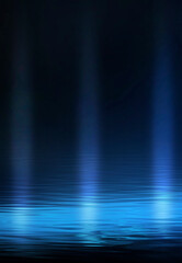 Fototapeta premium Background of empty stage show. Neon blue and purple light and laser show. Laser futuristic shapes on a dark background. Abstract dark background with neon glow