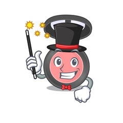 A smart Magician of pink blusher caricature design style