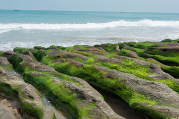 Laomei Green Reef. a famous tourist spot in Shimen District, New Taipei City, Taiwan.