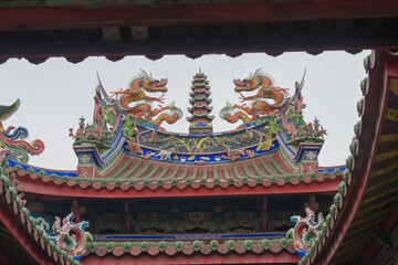 Xiluo Guangfu Temple in Xiluo, Yunlin, Taiwan. The temple was originally built in 1644.