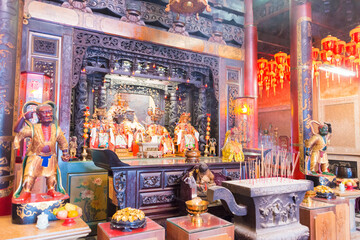 Xiluo Guangfu Temple in Xiluo, Yunlin, Taiwan. The temple was originally built in 1644.