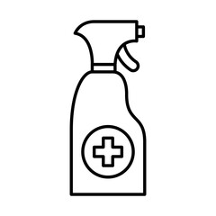 antibacterial spray bottle icon, line style