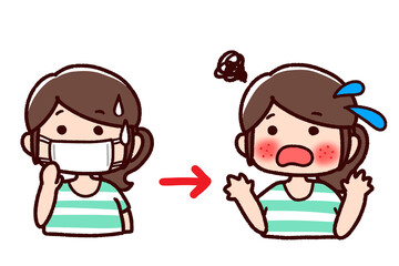 マスクをして肌荒れした女性