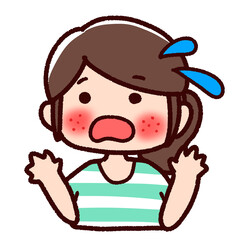 肌荒れに慌てる女性
