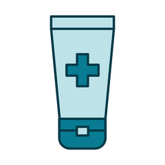 Obraz premium antibacterial lotion bottle icon, line and fill style