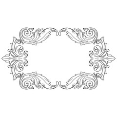 Classical baroque vector of vintage element for design. Decorative design element filigree calligraphy vector. You can use for wedding decoration of greeting card and laser cutting.