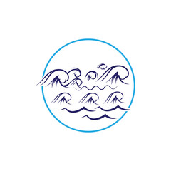 Water wave icon vector