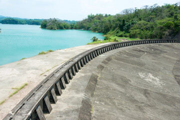 Wusanto Reservoir scenic area in Guantian District, Tainan, Taiwan. The dam was designed by Yoichi Hatta and built between 1920 and 1930 during Japanese rule.