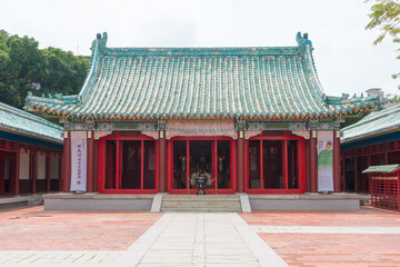 Koxinga Shrine in Tainan, Taiwan. Koxinga (1624-1662) died in 1662, after his death, the Taiwanese built "Koxinga Shrine" in the early period of Qing rule.