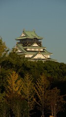 Osaka Castle during autumn season in day time