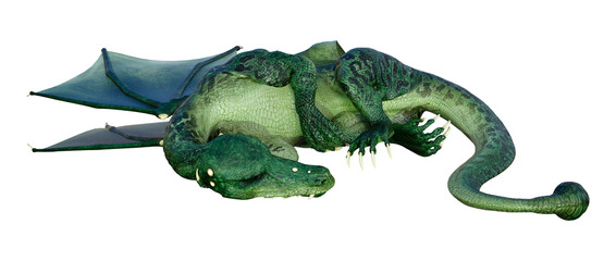 Obraz premium 3D Rendering Fairy Tale Dragon on White