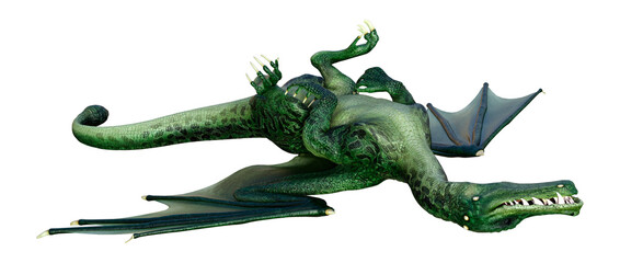 Obraz premium 3D Rendering Fairy Tale Dragon on White