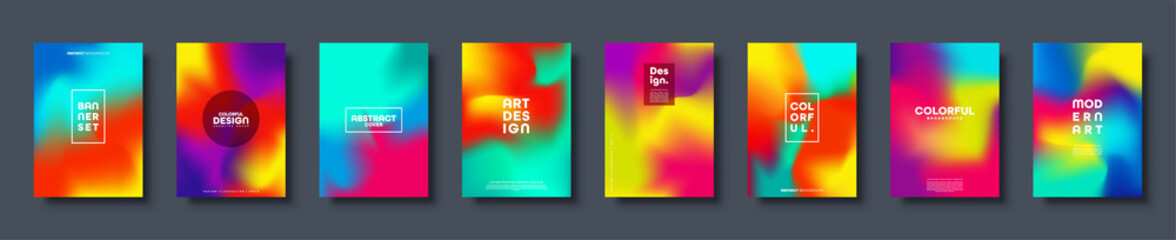 Abstract modern design background. Colorful neon gradient. Dynamic northern lights colors. Eps10 vector.