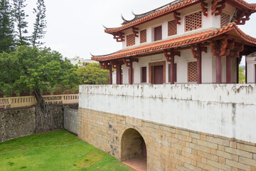 Fototapeta na wymiar Great South Gate in Tainan, Taiwan. The Great South Gate is part of the original 14 gates of Tainan City Wall built in 1736.