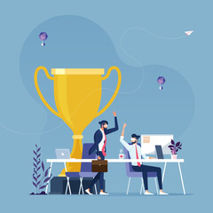 Give me high-five. Business teamwork concept