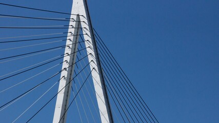 Obraz premium Red Minato Bridge in Osaka