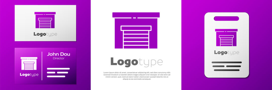 Logotype Garage icon isolated on white background. Logo design template element. Vector Illustration.
