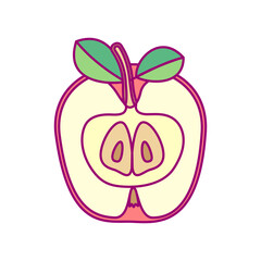 vector cute drawn fruit clip art apple