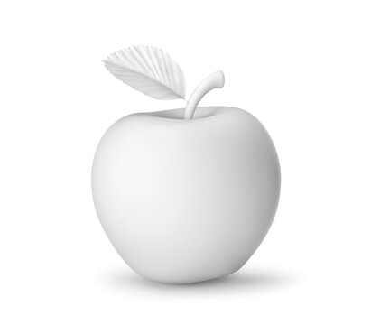 White apple isolated on white. Clipping path included