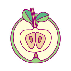 vector cute drawn fruit clip art apple