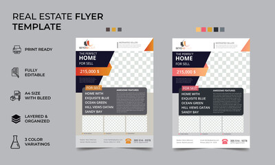 Corporate Business Flyer poster pamphlet brochure cover design layout background, two colors scheme, vector template in A4 size - Vector and easy to edit 