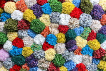 Fototapeta na wymiar Colorful background of wool balls