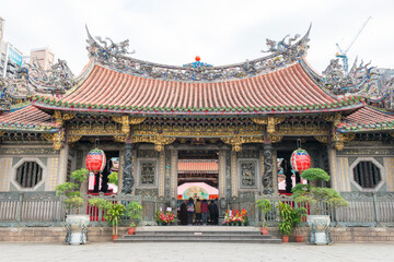 Bangka Lungshan Temple in Taipei, Taiwan. The temple was originally built in 1738.