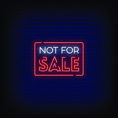 Not For Sale Neon Signs Style text Vector
