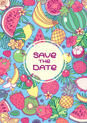 vector save the date invitation template concept