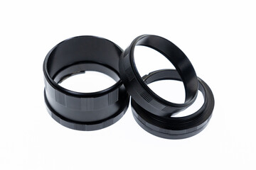 macro ring lens for reflex camera on an isolated background close-up