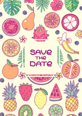 vector save the date invitation template concept