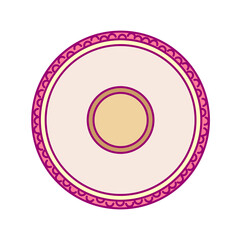 vector template round fruit. print for disposable tableware