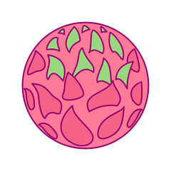 vector template round fruit. print for disposable tableware