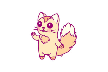 vector cute cartoon little cat. cartoon character
