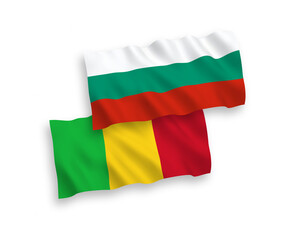 Flags of Mali and Bulgaria on a white background