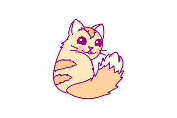 vector cute cartoon little cat. cartoon character