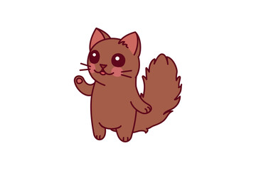 vector cute cartoon little cat. cartoon character