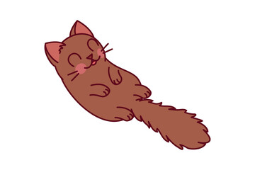 vector cute cartoon little cat. cartoon character