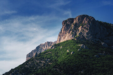 High mountain in evening time. Beautiful natural landscape