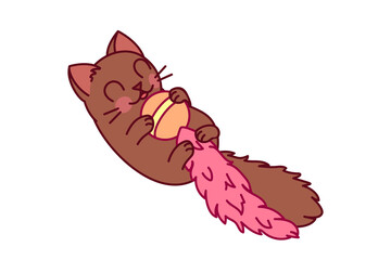 vector cute cartoon little cat. cartoon character