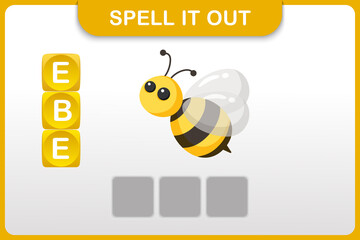 Spelling word and vocabulary worksheet : Bee