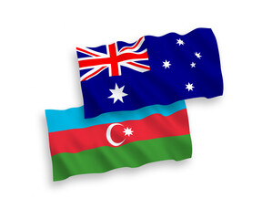 Flags of Australia and Azerbaijan on a white background