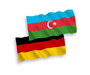 Flags of Azerbaijan and Germany on a white background