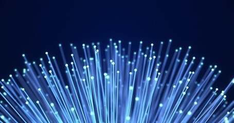 Fiber Optic Cables High Speed Data Transfer Abstract Background. Perfect Loop. Futuristic Computer, Internet And Technology Related 4K CG Animation. - Powered by Adobe