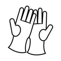 cleaning gloves icon, line and fill style